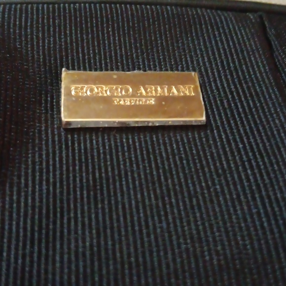 Giorgio Armani Parfums black pleated cosmetic bag pouch - Picture 2 of 4